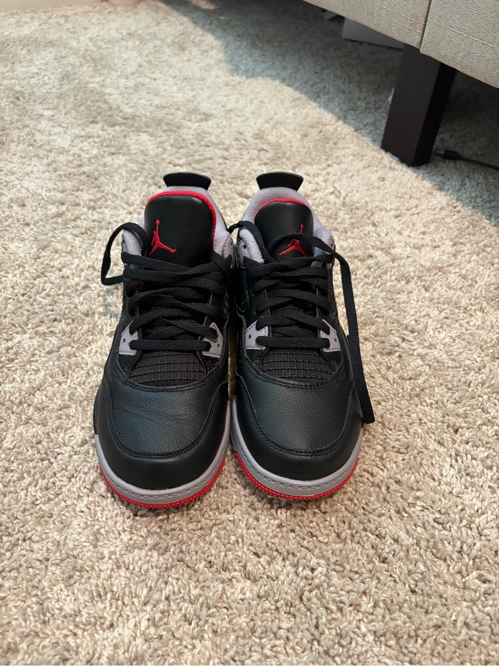 Jordan Kids Black/Red/Grey Retro Style Sneakers